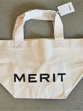 Merit Natural Canvas Tote Bag with Bold Logo